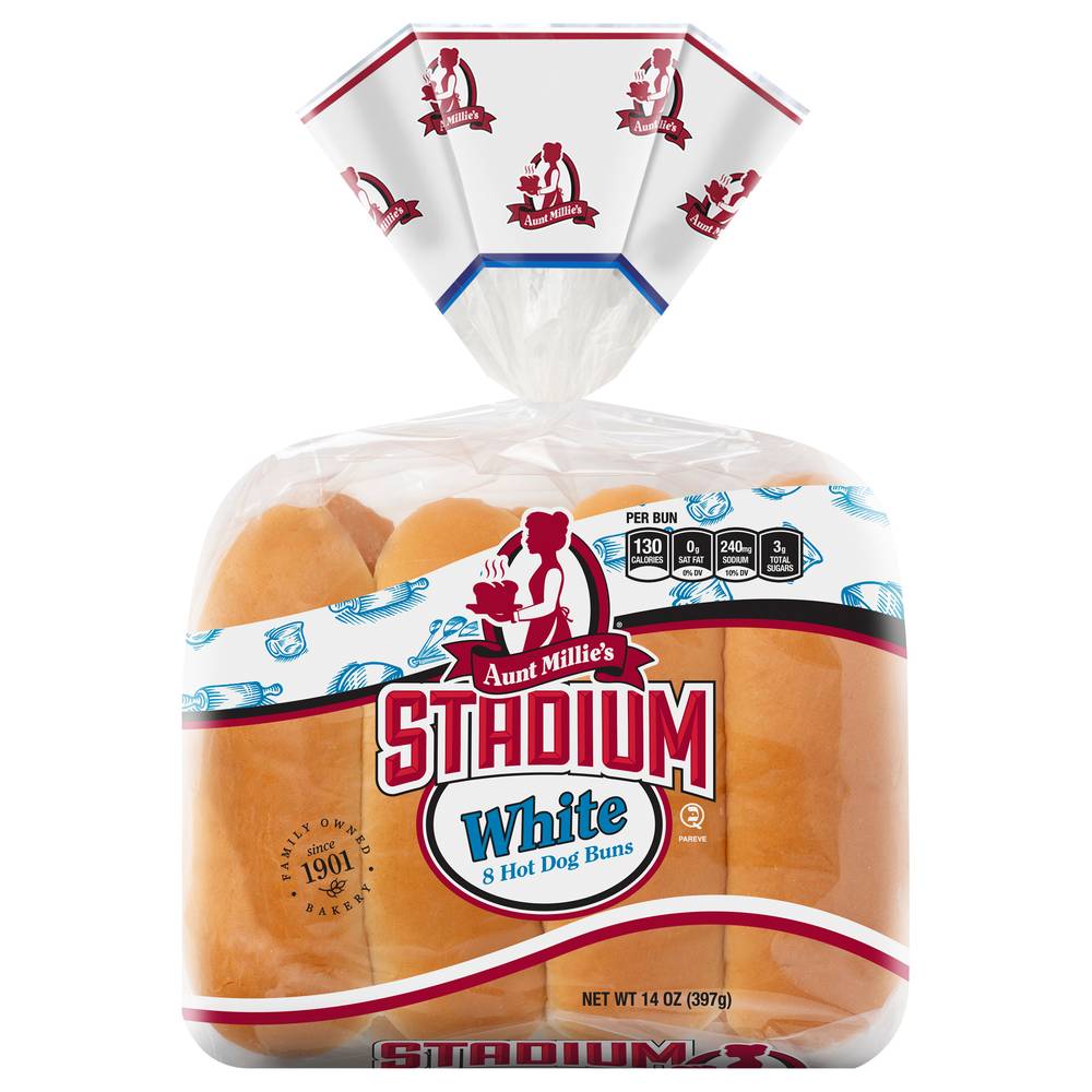 Aunt Millie's Stadium Hot Dog Buns, White (12.5 oz)