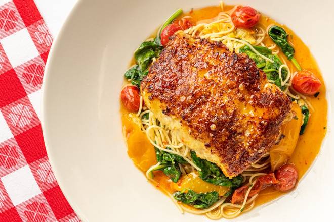 Parmesan-Crusted Cod Calabrian Honey