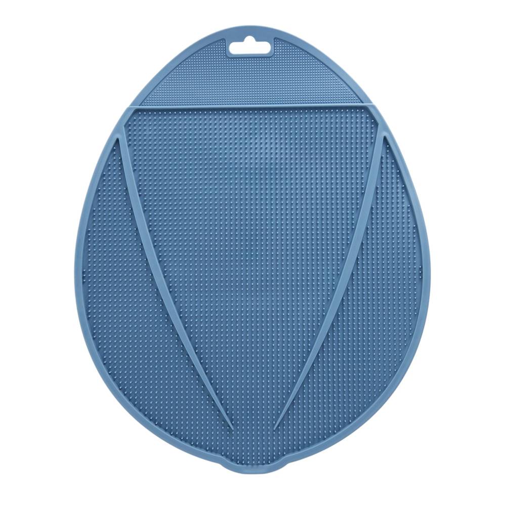 ExquisiCat® Flexible Rubber Travel Litter Mat - Blue (Color: Blue)