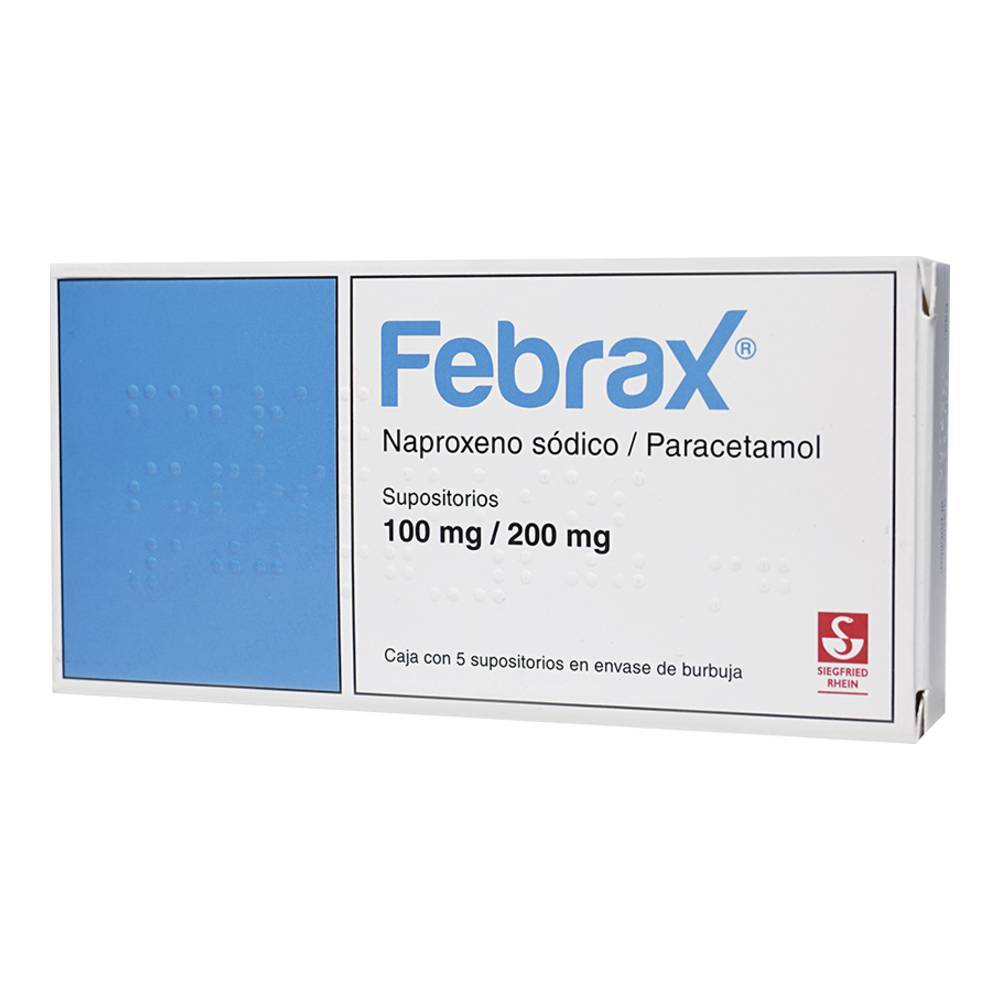 Siegfried rhein febrax naproxeno sódico supositorios 100 mg / 200 mg (5 piezas)