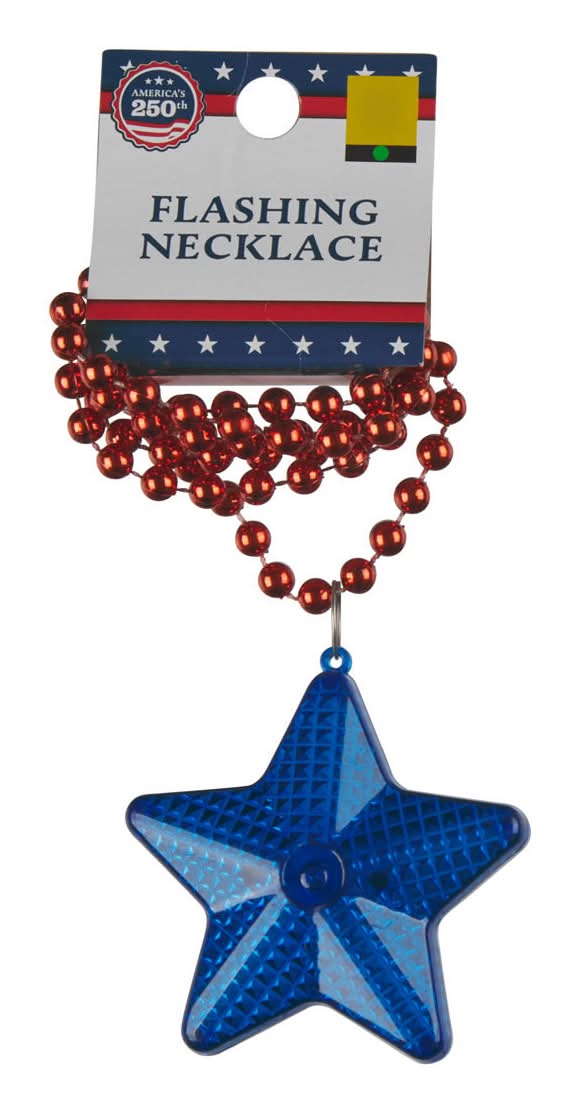 Patriotic Novelty Flashing Necklace Party Accessory 2 Assorted Colors