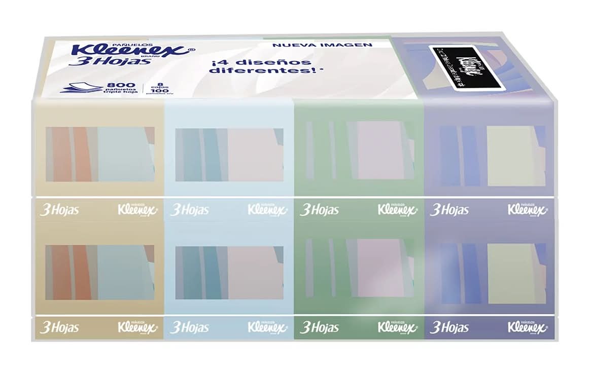 Kleenex · Pañuelos desechables de triple hoja (8 x 100 un)