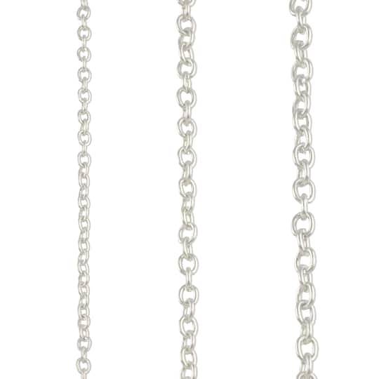 Silver Plated Cable Necklace Set By Bead Landing