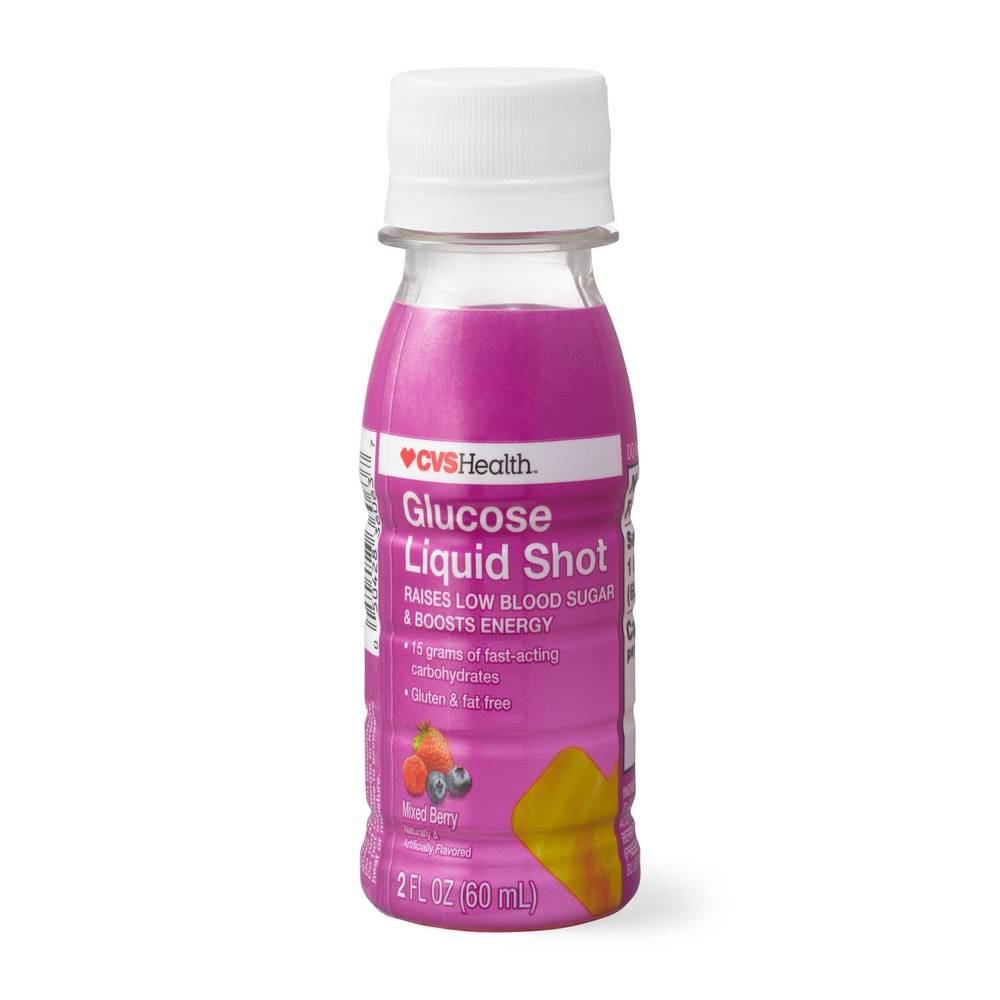 CVS Health Glucose Liquid Shot, Mixed Berry
