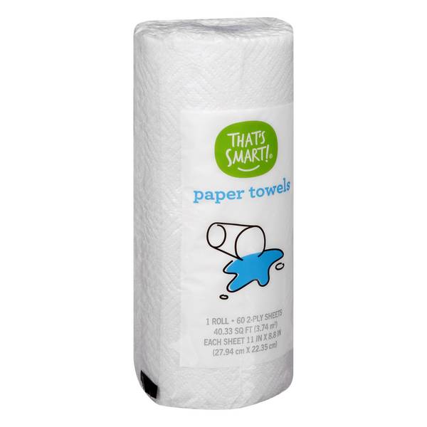 That's Smart! 2 Play Paper Towels, 11" * 8.8" (60 ct)