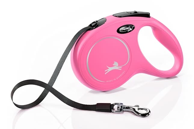 Flexi Classic Tape Retractable Dog Leash, Medium, Pink, 16'