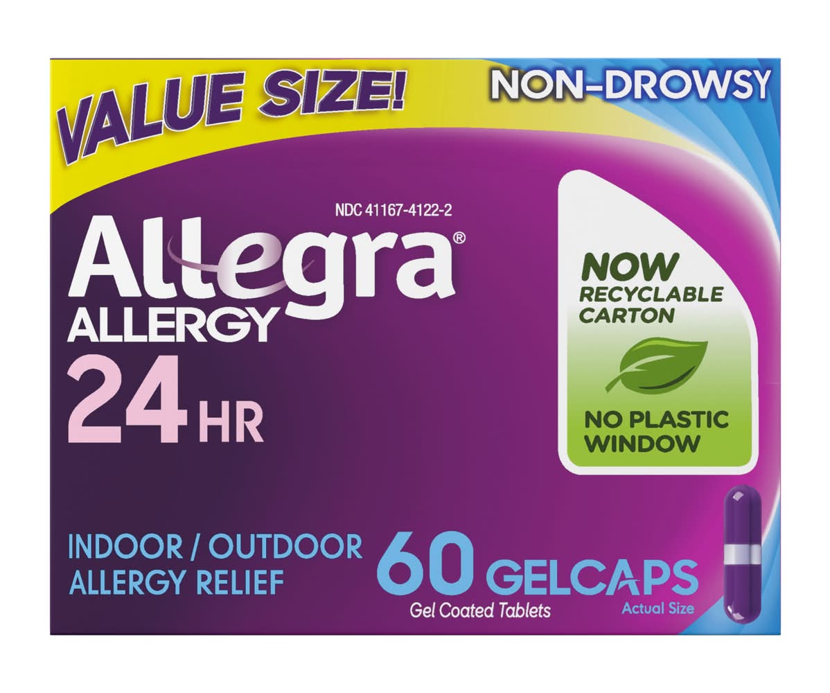 Allegra 24-Hour Allergy Relief Gelcaps 180 mg (60 ct)