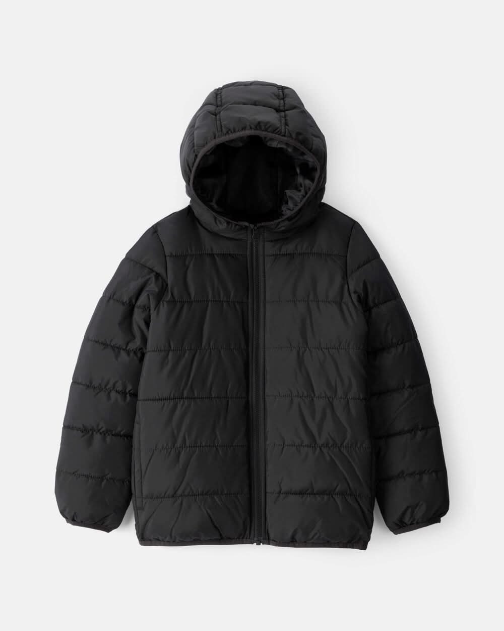 Boys Midweight Packable Puffer - Black - 5