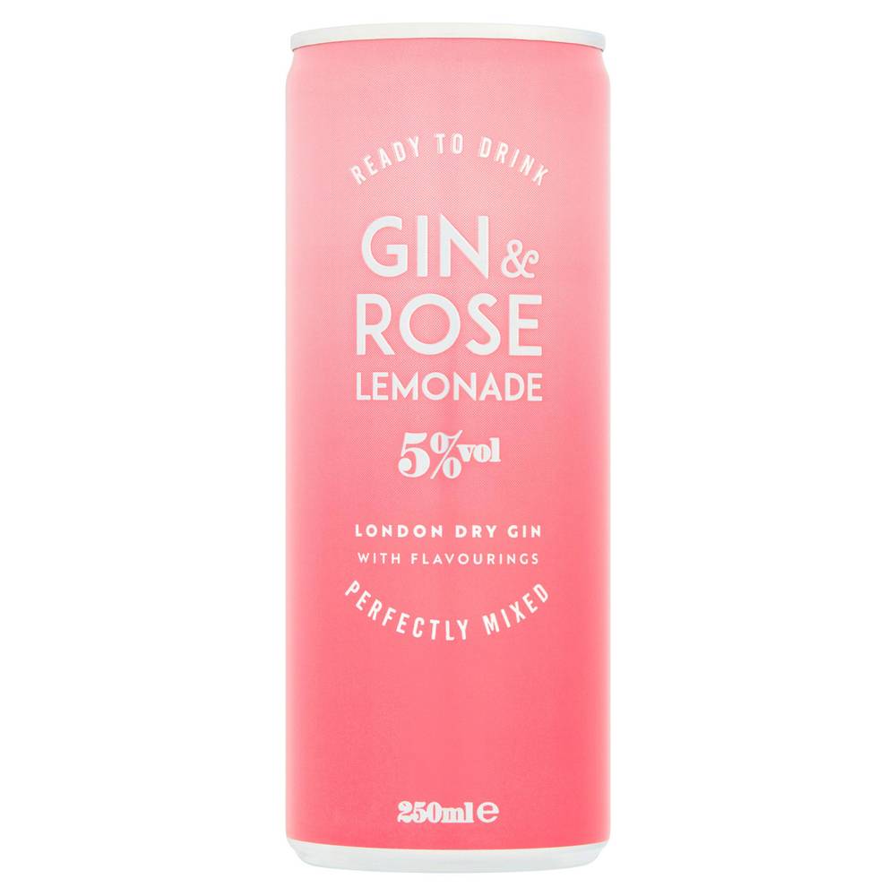 Sainsbury's Gin & Rose Lemonade 250ml