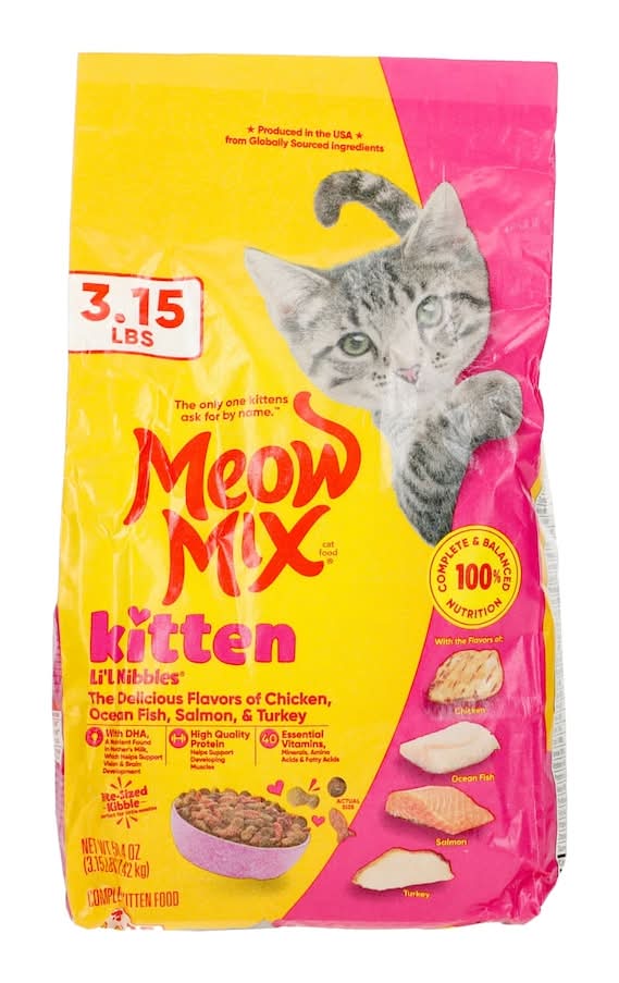 Meow Mix Lil Nibbles Cat Food, Kitten (3.15 lbs)