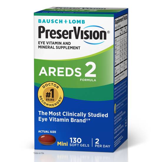 PreserVision Areds 2 Forumla Eye Vitamin & Mineral Supplement Soft-Gels, 130 CT