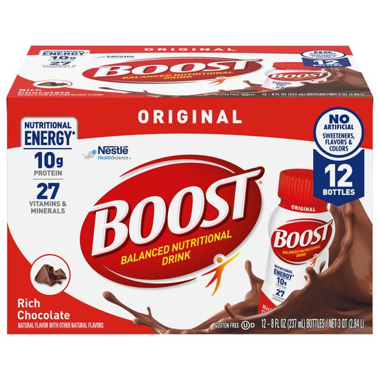 Boost Original Chocolate Balanced Nutritional Drink (12 ct, 3 qt)