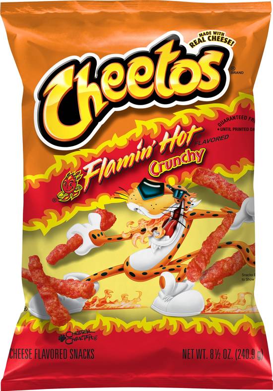 Cheetos Crunchy Flamin' Hot and Cheese Flavored Snacks