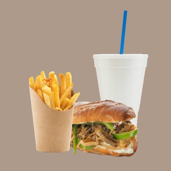 Half Philly Deluxe Sandwich with Side French Fries Combo