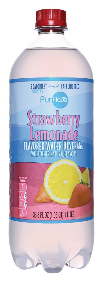 PurAqua Flavored Water Beverage, Strawberry Lemonade (33.8 fl oz)