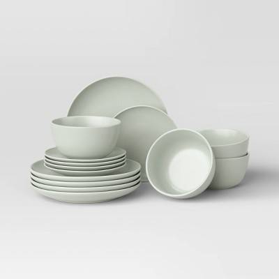 12pc Stoneware Avesta Dinnerware Set Light Green - Threshold™