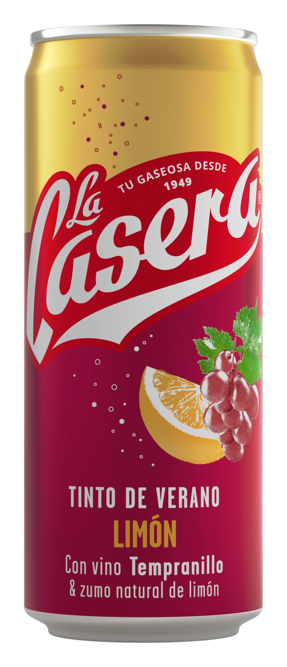 Tinto de verano con vino tempranillo y limón · La Casera (330 ml)