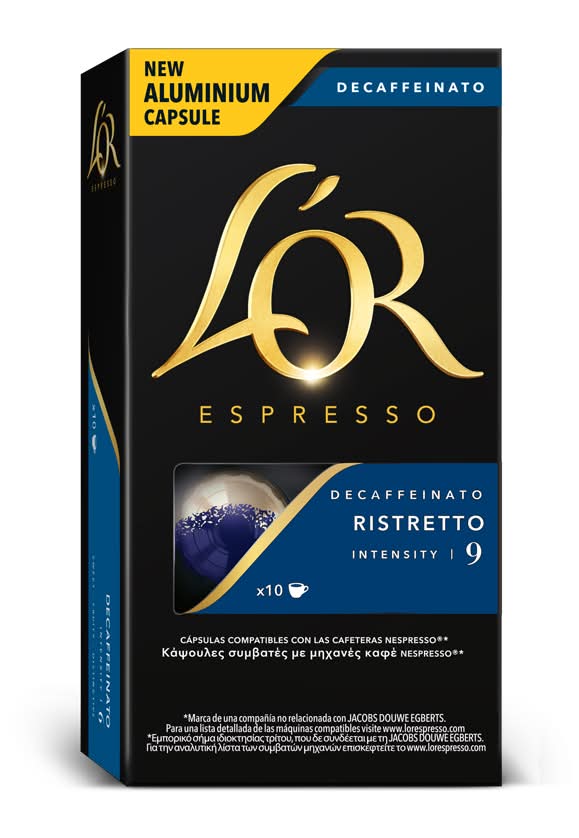 LOr  - CafÃ© descafeinato ristretto intensidade 9, embalagem de 50g