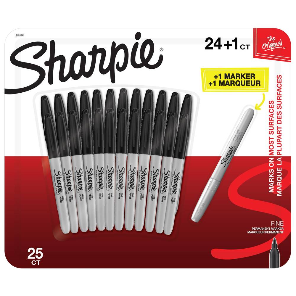 Sharpie Fine Markers Assorted 24 + 1 Pack