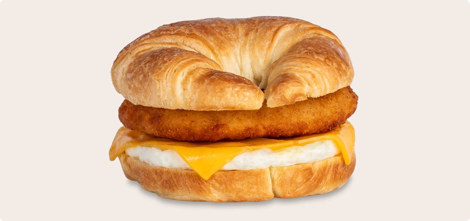 Breaded Chicken, Egg & Cheese on a Croissant