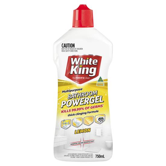 White King Lemon Bathroom Power Gel Cleaner 750ml
