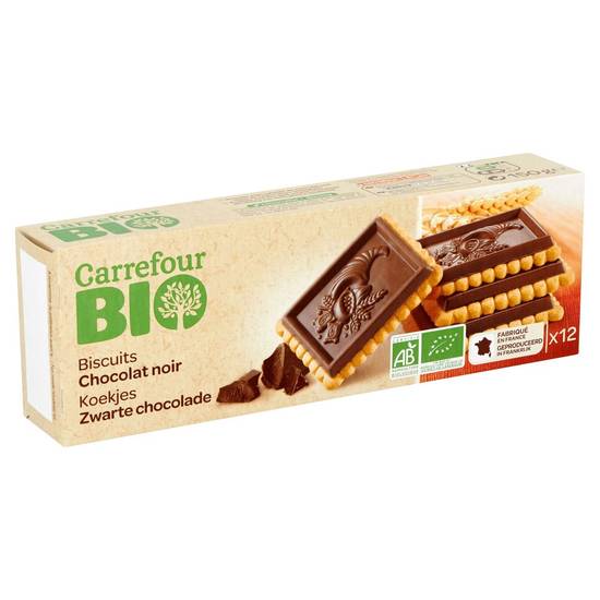 Carrefour Bio Biscuits Chocolat Noir 12 Pièces 150 g