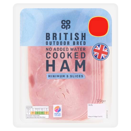 Co-Op 5 British Outdoor Bred Cooked Ham 120g