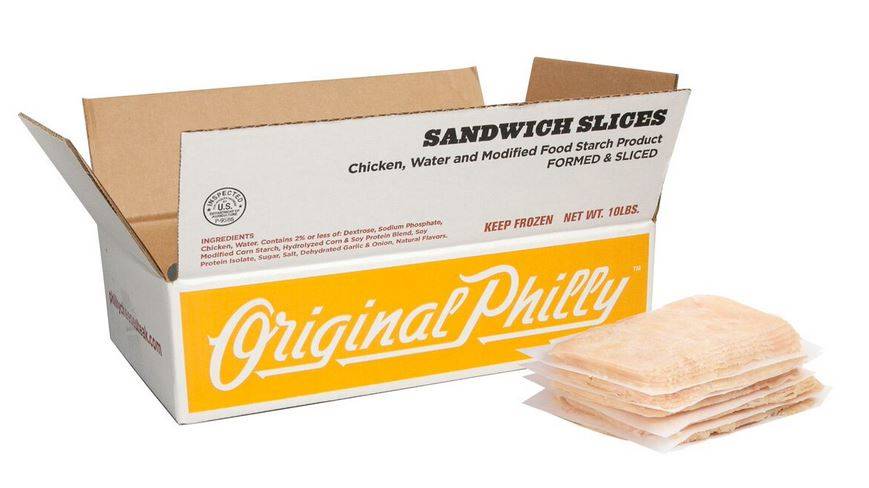 Frozen Original Philly - Chicken Sandwich Slices, 4oz Portions - 10 lbs (1 Unit per Case)