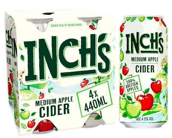 Inches Apple Cider 440ml Alc 4.5% X 4pack Pm 5.00