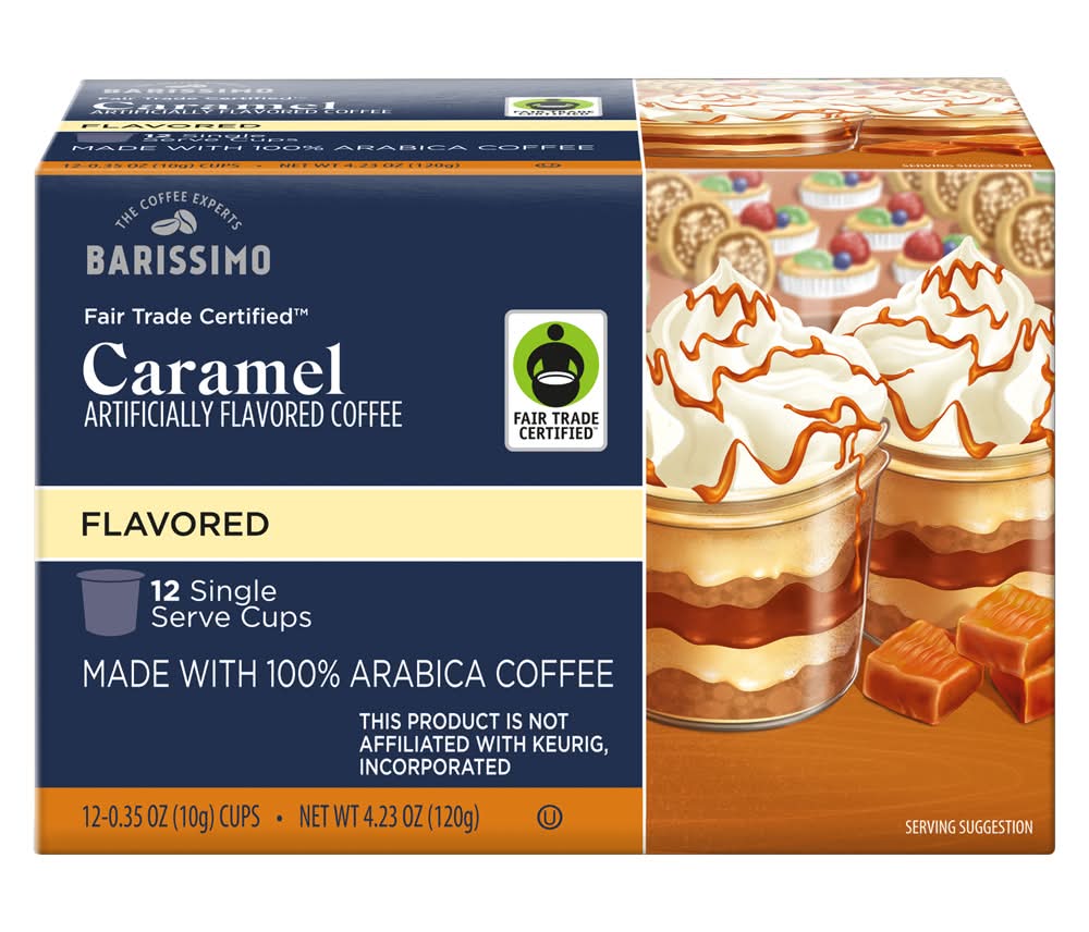Barissimo Flavored Single Serve Coffee Cups, Caramel (12 x 0.35 oz)