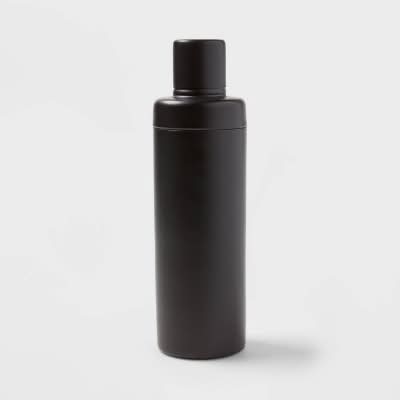 22oz Metal Cocktail Shaker Black - Threshold™: Stainless Steel Barware, Powder-Coated Finish, 25oz Capacity