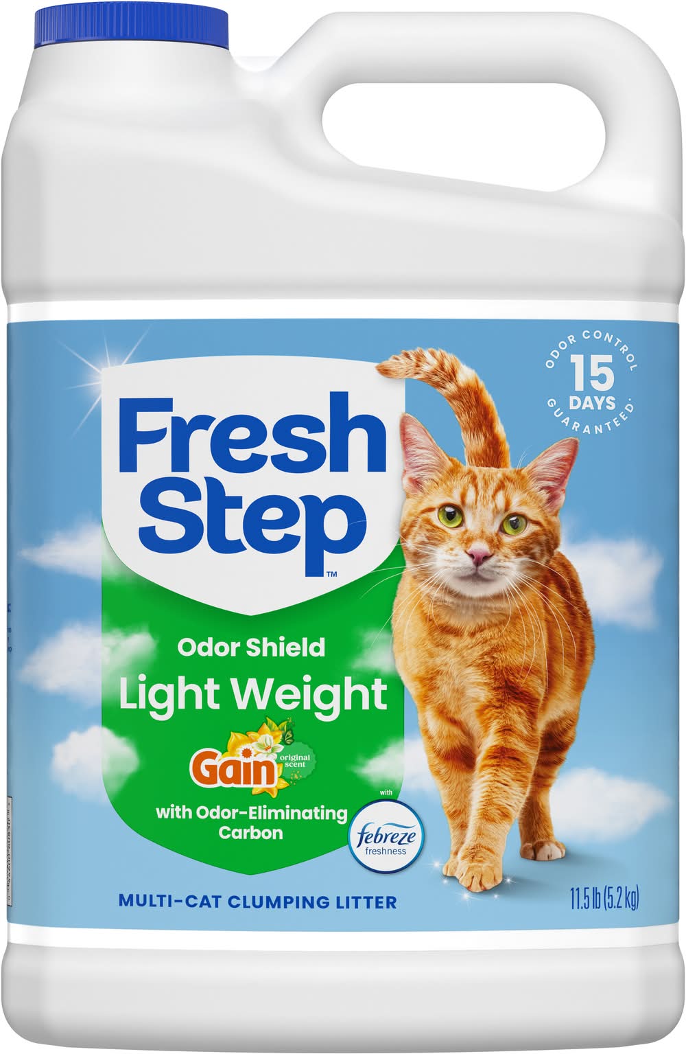 Fresh Step Odor Shield Light Weight Multi-Cat Clumping Litter, Gain (11.5 lbs)