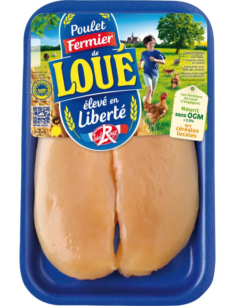 Filet de poulet jaune, LABEL ROUGE, LOUE, France, 2 pièces