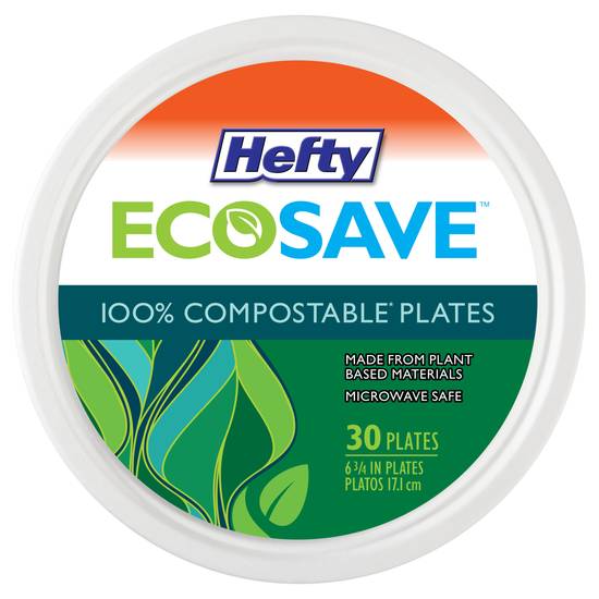 Hefty 6" Ecosave Compostable Plates (30 ct)