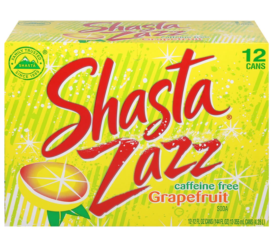 Shasta Zazz Caffeine Free Grapefruit Soda (12 x 12 fl oz)
