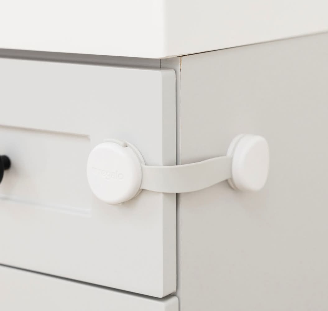 Regalo Home Safety Multi-Purpose Adhesive Latch 3 Pack White Adhesive safety latches 3 -Pack