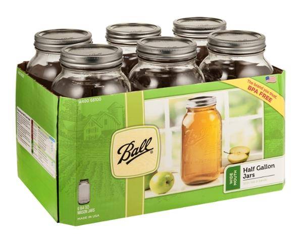 Ball Wide Mouth Half Gallon Jars(6 Ct)