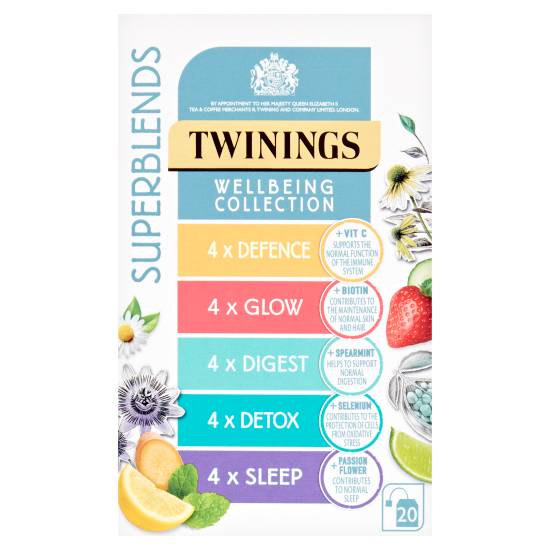 Twinings Assorted, Superblends Wellbeing Collection Tea Bags Apple and Vanilla Flavoured (37g)