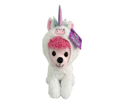 White & Pink Unicorn Poodle Plush Toy