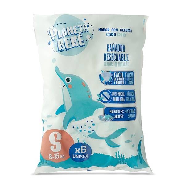 Bañador desechable 8-15 kg talla S Planeta Bebé bolsa 6 unidades