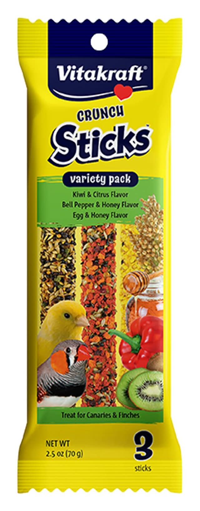 Vitakraft Crunch Sticks Variety Pack Canary and Finch Bird Treat (Size: 3 Count)