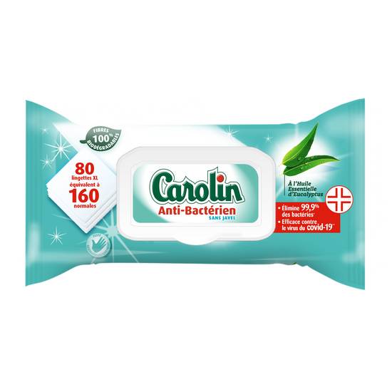 Carolin - Lingettes ms anti-bactérien (80 pièces)