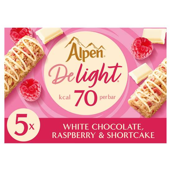 Alpen Delight 5 White Chocolate, Raspberry & Shortcake Bars 95g