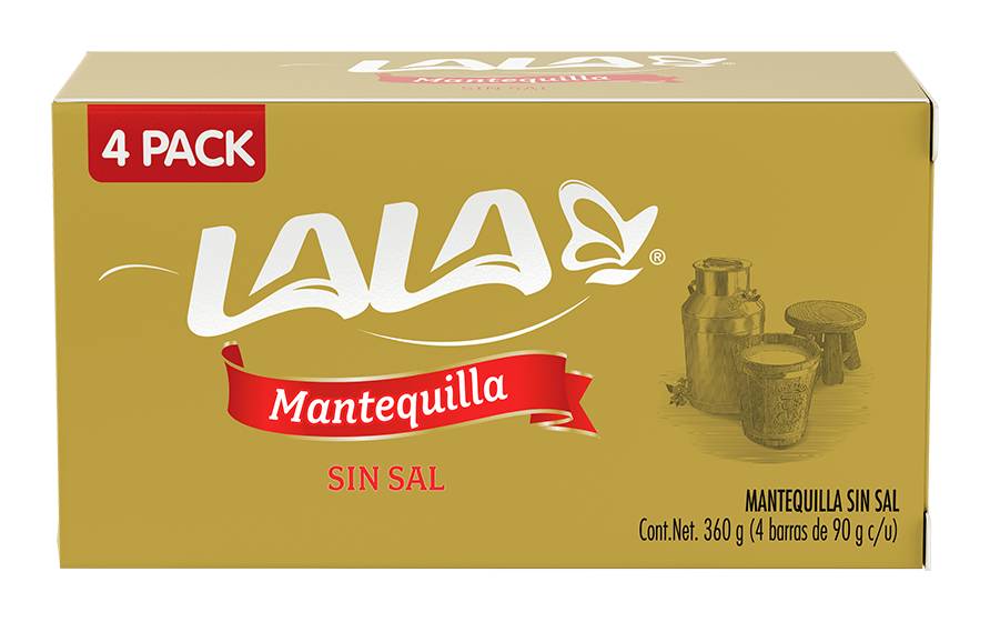 Lala · Mantequilla en barra sin sal (4 x 90 g)