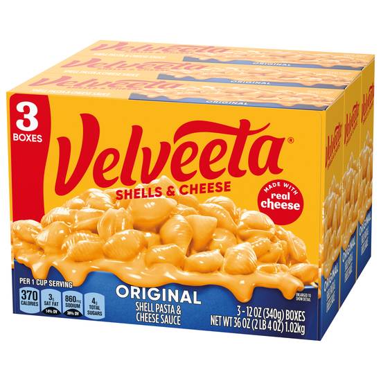 Velveeta Original Shell Pasta & Creamy Cheese Sauce (3 ct)