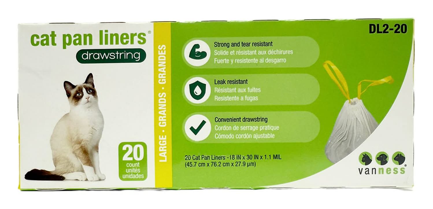 Van Ness Large Drawstring Cat Pan Liners, 20 pack
