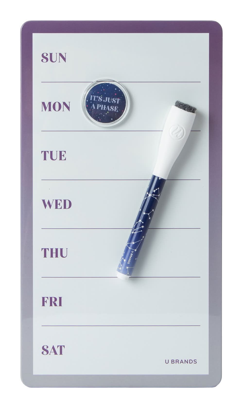 Frameless Dry Erase Board 5.5in x 10in Dark Purple