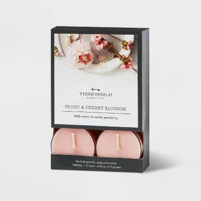 Threshold Scented Tealight Candles, Peony-Cherry Blossom Pink (0.42 oz, 12 ct)