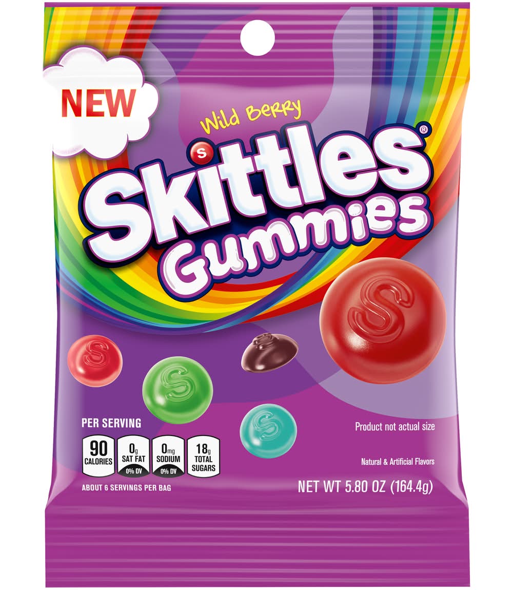 Skittles Gummies Soft Candy, Wild Berry (5.8 oz)