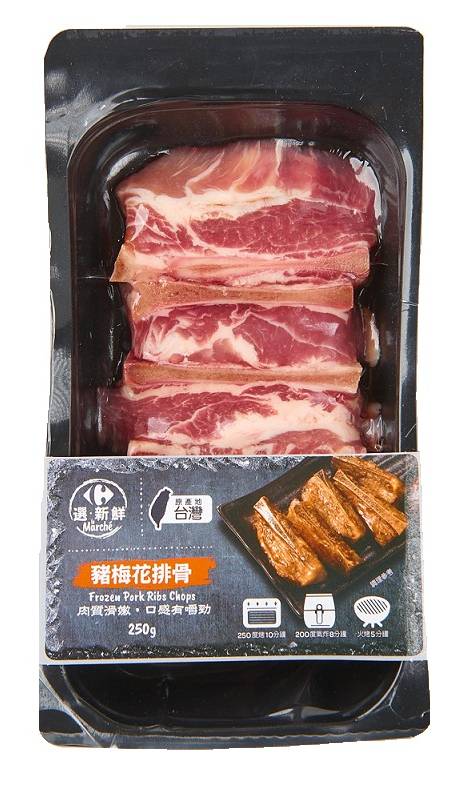 【台灣豬】家樂福冷凍豬梅花排骨(每盒約250克) <1Box盒 x 1 x 1BOX盒>